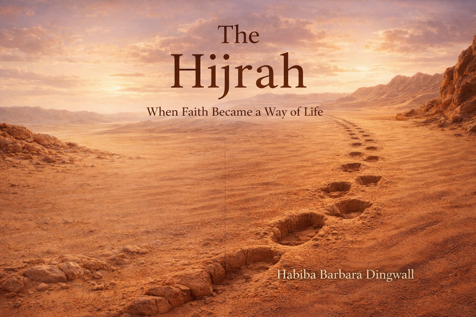 An early version of the book cover for The Hijrah: The Journey That Changed History